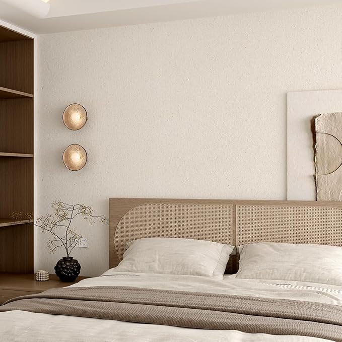 Natural White Wallpaper Grasscloth Textured Peel and Stick Wall Fabric&Wallpaper Self-Adhesive Wall Fabric&Wallpaper Removabl Easy to Clean for Bedroom,Living Room , Office.(16.5"x236.2") 3001