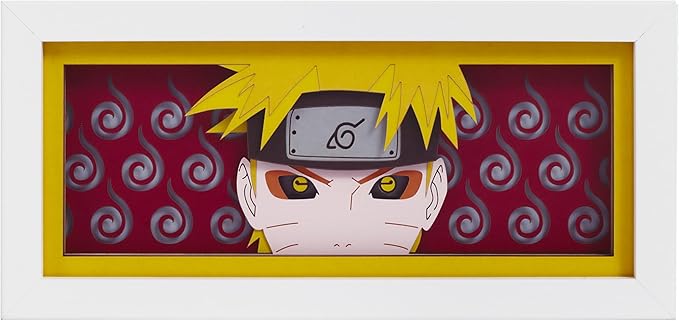 Anime LED Light Box, Manga Shadow Box Frame, Anime Paper Cut Light Box, Table Lamp for Anime Enthusiasts, RGB Multi Color Light, Night Light for Room Decor, Unique Anime Desk Decor (Naruto Uzu)