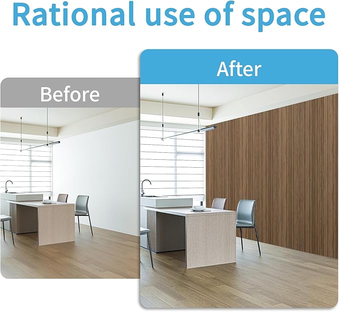 Art3d 4-Pack Glue-On Fine Bar Wainscoting Panel for Interior Wall Decor - 104 x 12 Inch Polystyrene Ultralight Slim Slat Wall Panels for Living Room Bedroom, Rosewood