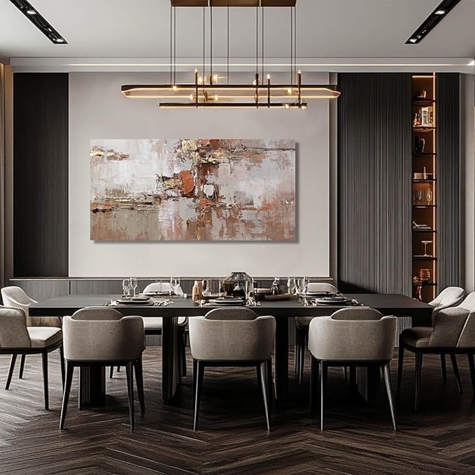 MLART99 Modern Colorful Artwork Abstract Wall Decor for Living Room 24"x48" Large Wall Art Minimalist Pictures Neutral Poster for Bedroom living room Kicten Decorative