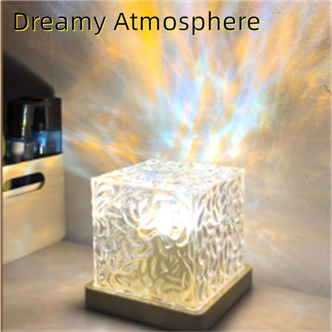 Aurora Dreamscape Projector, 3D Ripple Romantic Ambient Lighting, Aurora Projector for Bedroom, 16 Colors Rechargeable Aurora Light Projector (3 Colors, Plug-in Version)