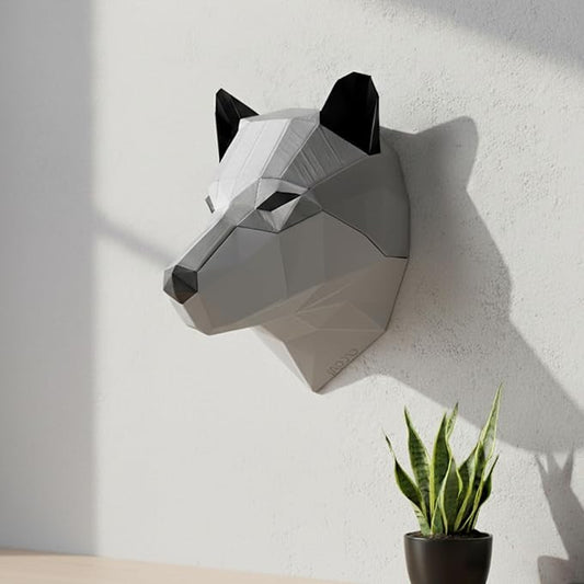 MODLD ‘The Howler’ – 3D Printed Geometric Wolf Head Wall Sculpture | Modern Faux Taxidermy Animal Living Room Decor, Bedroom Decor, Office | Unique Gift Idea | Wall Art for Living Room