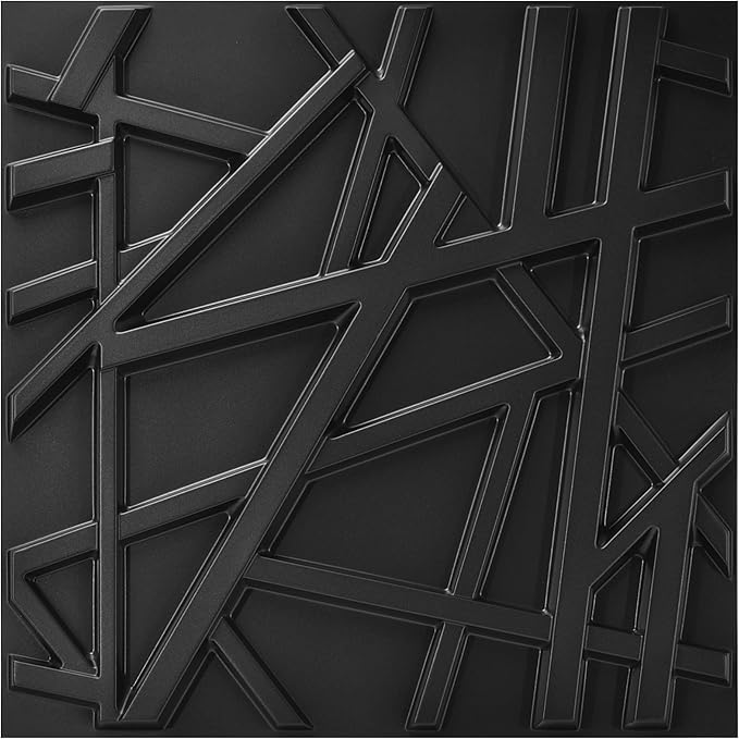 Art3d 20 Pack Decorative 3D Wall Panels, 19 Sq.Feet PVC Interior Wall Décor, 11.8"x11.8", Black