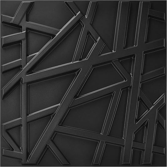 Art3d 20 Pack Decorative 3D Wall Panels, 19 Sq.Feet PVC Interior Wall Décor, 11.8"x11.8", Black