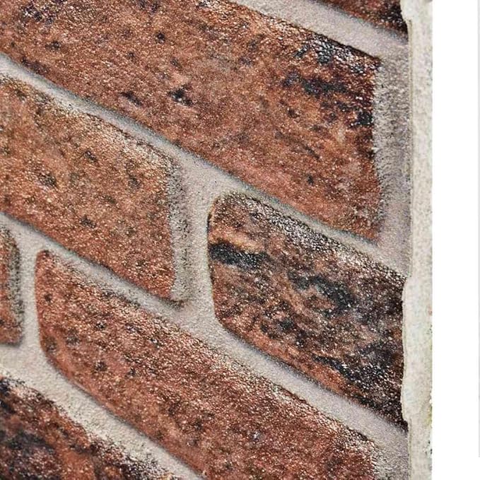 3D Wall Panels with Dark Brown Brick Design 10 pcs EPS 147197