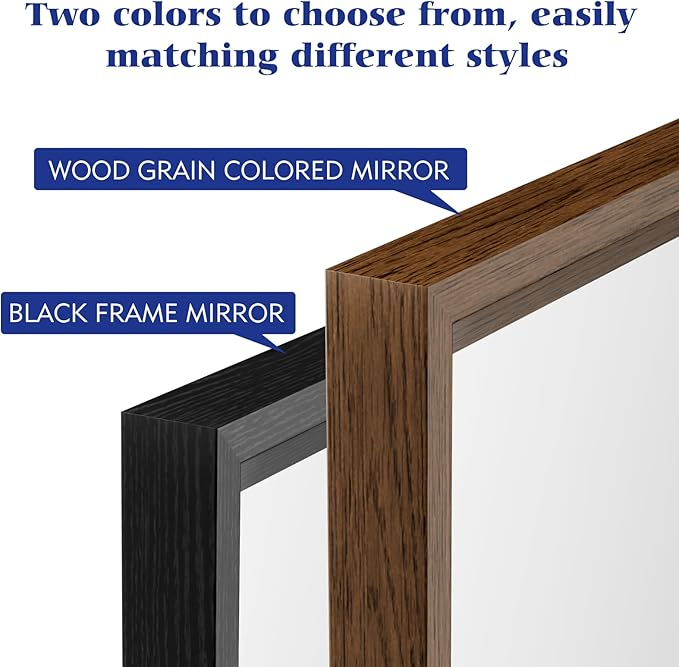 Bathroom Vanity Mirror 36x36 Inch, Matte Black Rectangle Bathroom Mirror, Anti-Rust, 4MM Tempered Glass, Wall-Mounted Mirror, Hangs Horizontally or Vertically for Bathroom & Bedroom