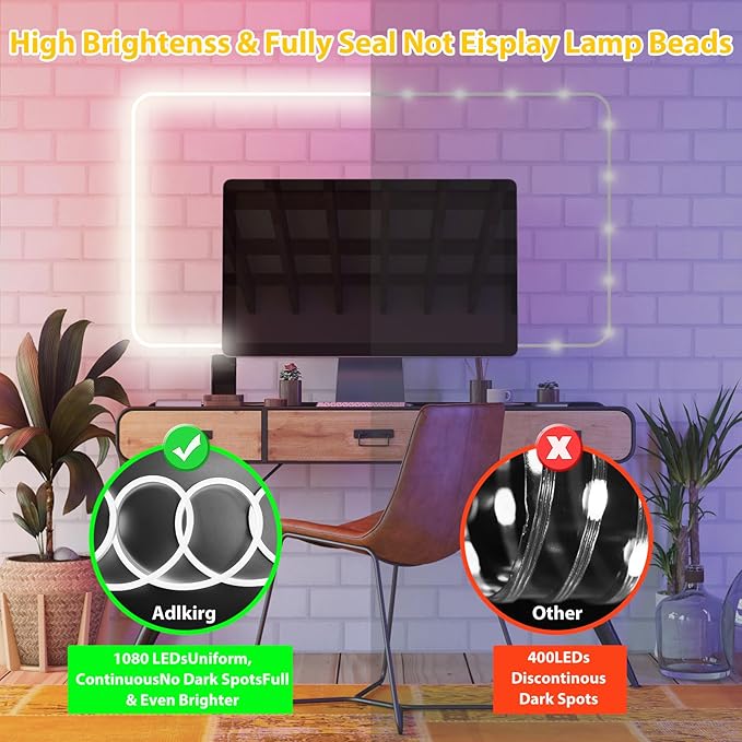 50ft Led Neon Rope Light, Commercial Grade IP65 Waterproof Neon Led Strip Lights, 110V-120V Plug-in Led Rope Light with Power Adapter for Outdoor, Indoor, Stairs and Room Decor, Daylight White