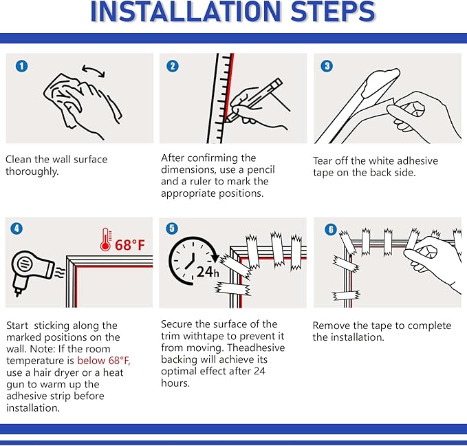 COUKIU Pre-Cut 2 Set Peel and Stick Door Molding Trim Kit, 20" x20" Premade Wainscoting Panels, Self Adhesive Wall Moulding Panel for Interior Walls Picture Frame