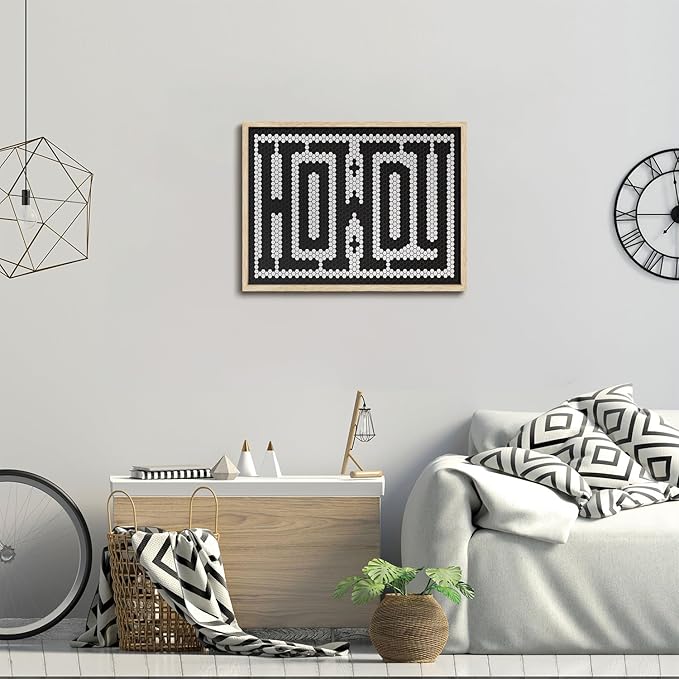 KISSFOX Western Wood Framed Wall Art Decor Howdy Hexagon Modern Farmhouse Pictures Paintings Wall Decor Mid Century Southwest Canvas Art Prints Vintage Artwork For Bedroom Kitchen Office Living Room