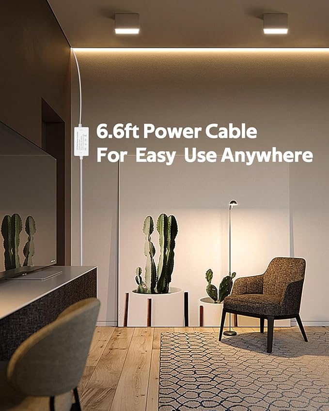 COB Outdoor LED Strip Lights Waterproof 50ft Dimmable LED Rope Light with Reomote AC 110V~120V Cuttable Flexible FCOB COB Light Strip Warm White 3000K for Building Garden Commerical Decor