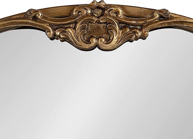 Kate and Laurel Novella Glam Ornate Mirror; 18x30; Gold; Traditional Baroque Inspired Wall Decor