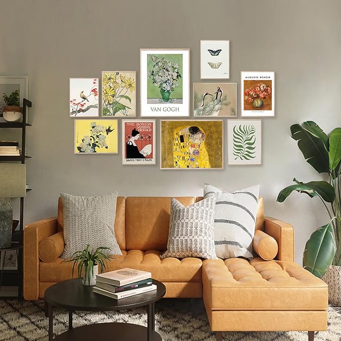 KBKBART Eclectic Wall Art Decor, 10 PCS Colorful Eclectic Wall Decor for Bedroom, Posters for Room Aesthetic, Funky Home Decor Gallery Wall Art Prints, Maximalism Famous Artist Painting