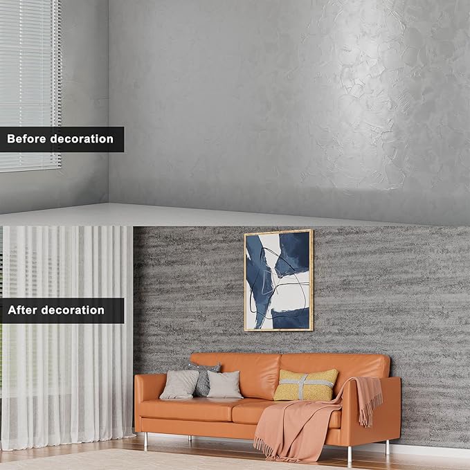 3D Wall Panels Peel and Stick – 23.82"x110" PVC Faux Texture, Self Adhesive Waterproof Wall Covering, DIY Accent Wall, Sofa Background Backsplash & Modern Home Decor, Covers 18 sq.ft