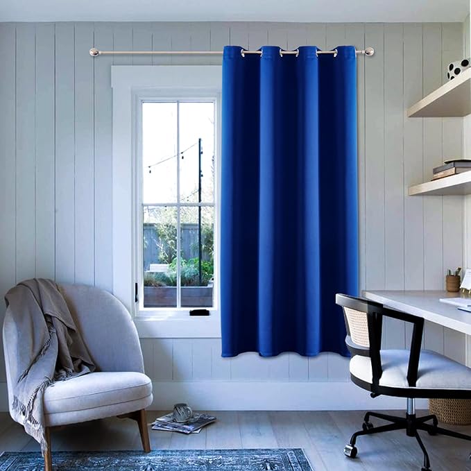 ChrisDowa Grommet Blackout Curtains for Bedroom - Thermal Insulated Room Darkening Curtains for Living Room (1 Panel Set, Royal Blue, 52W x 63L)