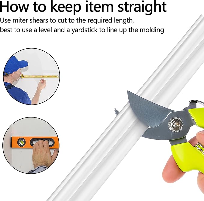 moonoom 20 Ft x 1.6''Wall Decoration Molding Trim,Self-Adhesive 3D Chair Rail Panel Molding, Flexible DIY Wall Trim for Walls Mirror Window Frame and Home Decoration