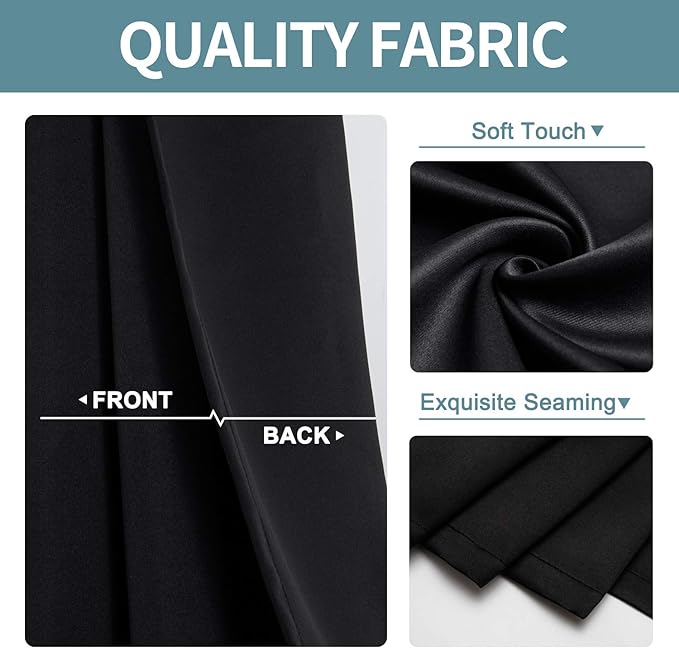 ChrisDowa Grommet Blackout Curtains for Bedroom - Thermal Insulated Room Darkening Curtains for Living Room (1 Panel Set, Black,42W x 84L)