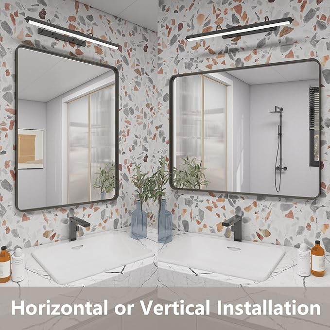 16x24 Bronze Bathroom Mirror, Rounded Rectangle Bronze Frame Mirror, Brushed Bronze Bathroom Vanity Mirror Wall-Mounted, Anti-Rust, Hangs Horizontally or Vertically