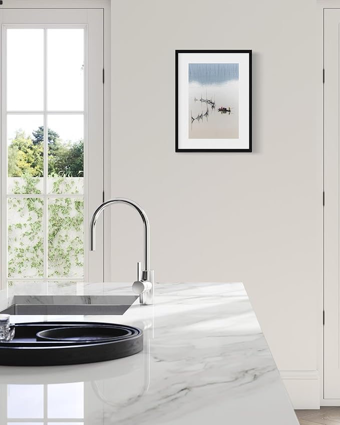 Oriental Beauty: Stunning Feng Shui Landscape Wall Art Vertical Prints for Home Decor in 3 Sizes (Tranquil Fishing: Reflections on a Serene Waterway, 12" x 18", Oriental Beauty)