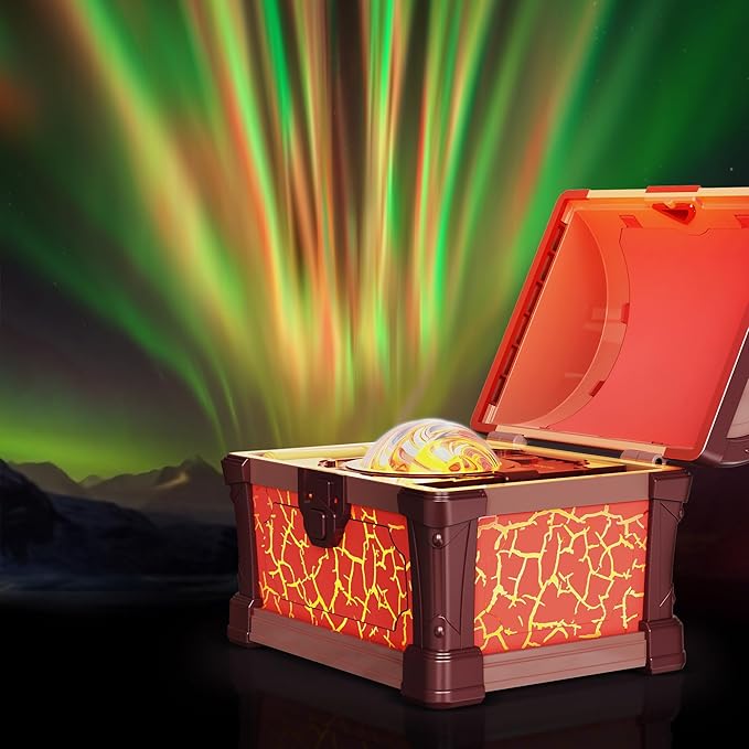 L LOHAS LED Galaxy Projector Night Light, Galaxy & Northern Lights Effect with 8 Colors, Cool Pirate Treasure Nightlight with Timer & Remote Control, for Gifts Kids Girls Boys Bedroom