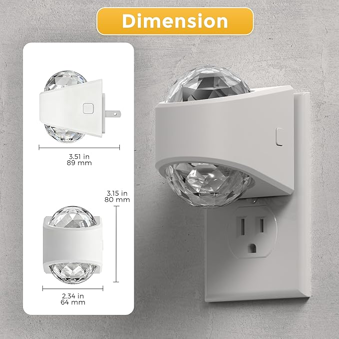 L LOHAS LED Projector Night Light, 2Pack Night Lights Plug into Wall with Dusk to Dawn Sensor,3000K Soft White Projector Nightlight for Kids Playroom Home Theater Party