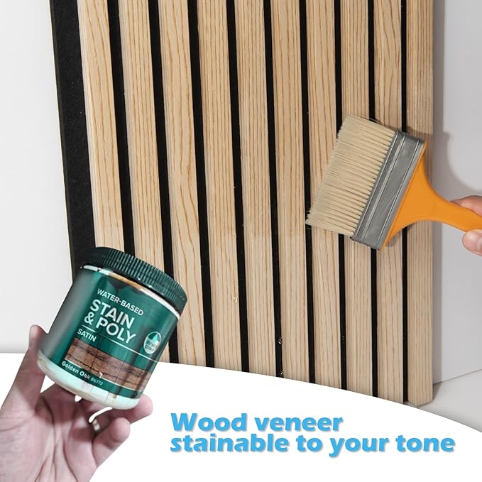 Art3d 2-Pack 48" x 24" Acoustic Wood Panels for Wall, Soundproof Wood Slat Panel for Wall and Ceiling, 3D Fluted Sound Absorbing Paneling for Interior Wall Decor, Living Room, Bedroom - Oak