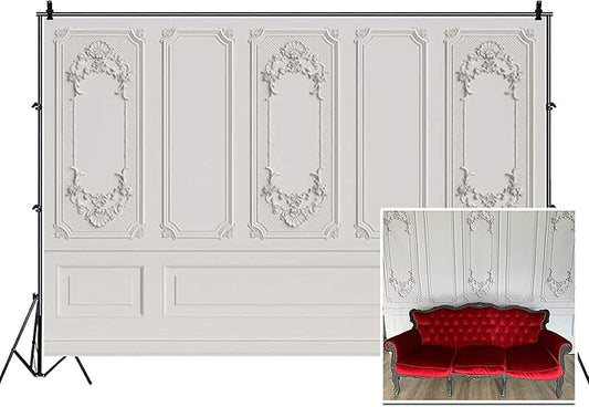 Leyiyi 12x8ft Vintage Room Inside Backdrop European Frame Modern House French Castle Cementery Wall Retro Style Photo Background Cowboy Kids Birthday Portrait Studio Prop Vinyl Wallpaper