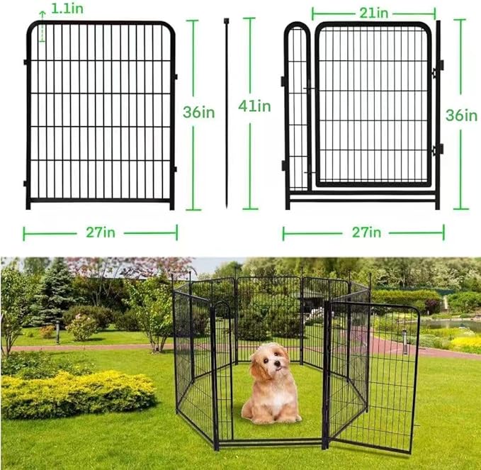 36 inch High Garden Fencing, 14 Panels Total 31 Ft(L), Gate 21 inches Wide with Low Sills. Anti Dig Fence Barrier,Garden Fence with Gate, Dog Fences for The Yard, Flower Bed Fencing