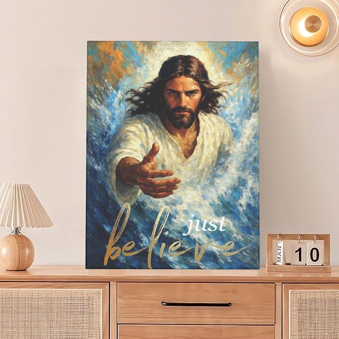 Christ Jesus Wall Art Christian Canvas Wall Decor Religious Bible Pictures Christ Paintings Prints Artwork Framed Divine Mercy Decorations For Church Prayer Room Bathroom Bedroom Living Room Gifts 12" x 16"