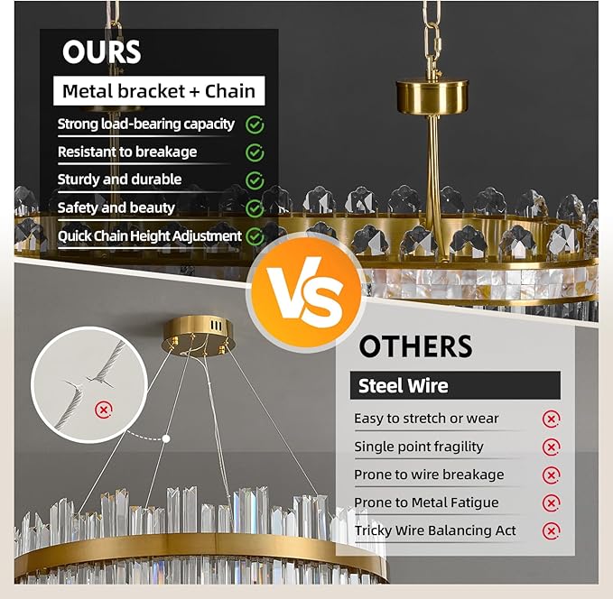 Modern Rectangle Led Crystal Chandelier for Dining Room - L31.5'' Gold 3 Color Stepless Dimmable Oval Chandelier,Luxury Long Linear Chandeliers for Living Room Kitchen Island with Remote Control