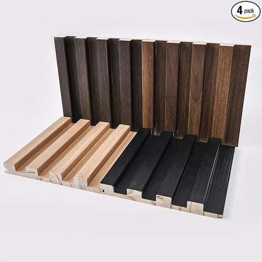 Art3d Slat Wood Wall Paneling for Interior and Ceiling Decoration - 4 Samples Pack, 6 x 5.7in.