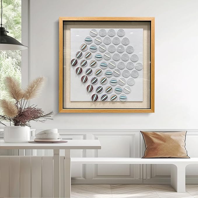 LIUZEYUE - Modern 3D relief artwork living room office room wall decoration 43.3"x43.3" blue+orange+white