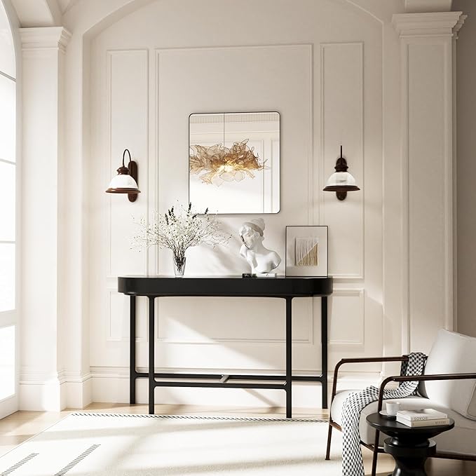 Black Bathroom Mirror 30X36 Inch Bathroom Vanity Mirror for Wall, Metal Frame Large Mirror, Tempered Glass, Modern Wall Mirror for Bathroom, Farmhouse, Horizontally or Vertically Hanging