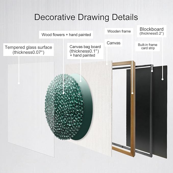 LIUZEYUE - Modern Abstract Wall Art Living Room Handmade Wood Flower 3D Wall Decoration Entrance Wall Decoration Green 31.5"x31.5"