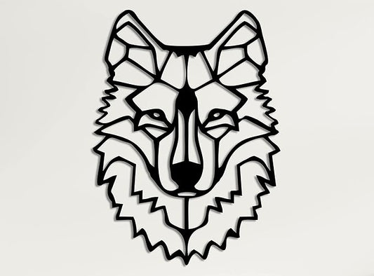 Metal Wall Art - Wolf Head - 3D Wall Silhouette Metal Wall Decor Home Office Decoration Bedroom Living Room Decor Sculpture (28"W x 36"H / 68x90cm)