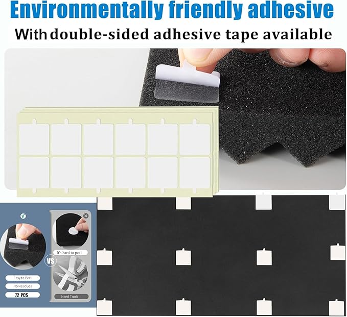 4 Pack-48X24X2 Inches Acoustic Panels, Egg Crate Foam soundproof wall panels,sound proof foam panels for walls, noise dampening panels,Sound Panels, Studio Foam for Wall and Ceiling