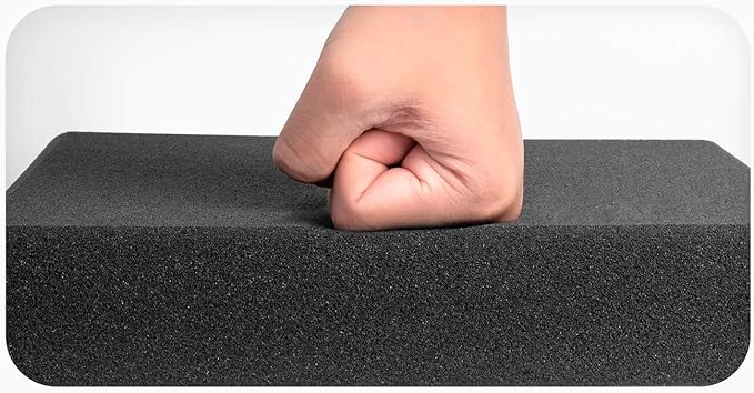 JBER Acoustic Studio Foam, 6 Pack 2" X 12" X 12" Round C-Panel Sound Foam Panels Soundproofing Treatment Studio Wall Padding Sound Absorbing Fireproof Pyramid Wedge Tiles