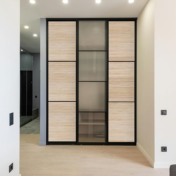 Art3d Natural Bamboo Wall Panel for Interior Wall Decor, Renewable Pole Wrap Wainscoting Paneling for Wall Ceiling Furniture Cabinet Office, 12 x 96 Inch - Carbonized