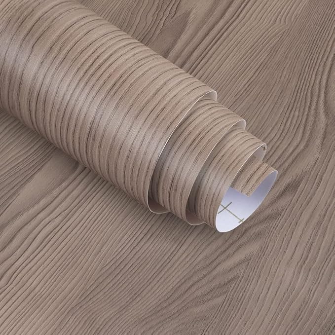 24"x197" Natural Grey Oak Contact Paper for Cabinets Wood Textured Wallpaper Peel and Stick Kitchen Bathroom Wallpaper Vintage Wood Grain Vinyl Wrap Self Stick Wall Paper Renter Friendly
