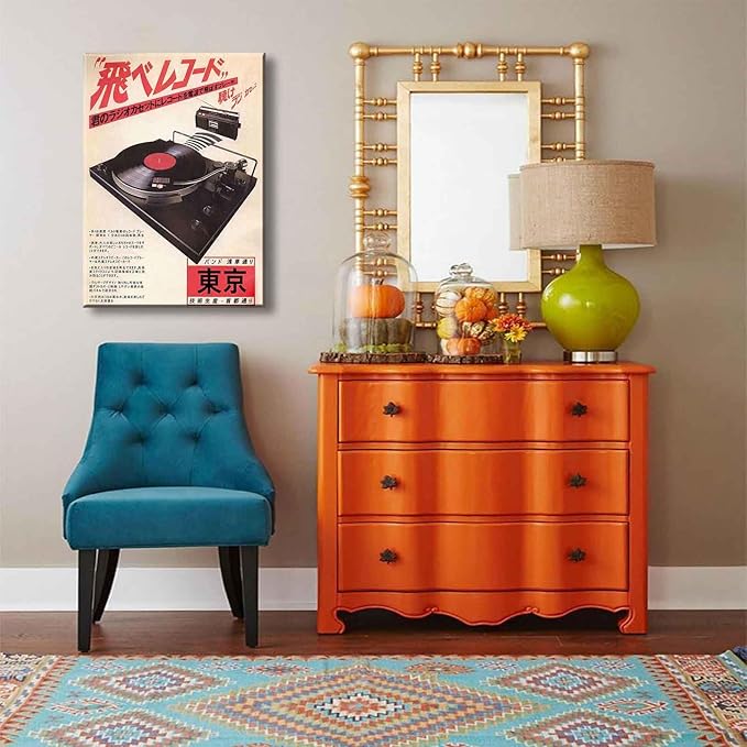 Japanese Music Canvas Wall Art Retro Tokyo Musical Decor painting Pictures Oriental Ukiyo-e Illustration Posters Prints for living room Bathroom Bedroom Office Hallway Home Decoration