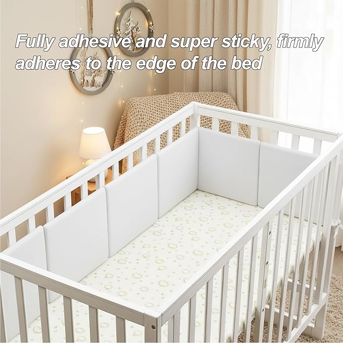 Antenat Peel and Stick Headboard, Self-Adhesive Headboard Panels for Wall, 3D Anti-Collision Wall Padding for Kids, Upholstered Wall Panels for Bedroom/Living Room, 4 Pack(White) 13.7"x13.7" Panels