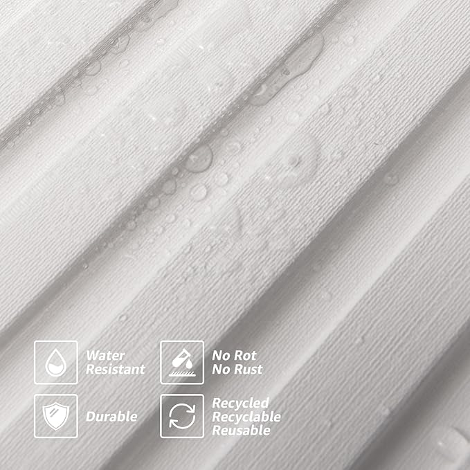 Art3d Slat Wall Panels, WPC Soundproof 3D Wall Paneling for Interior Wall Decor, TV Background, 8-Pack 96 x 6 in. Off-White