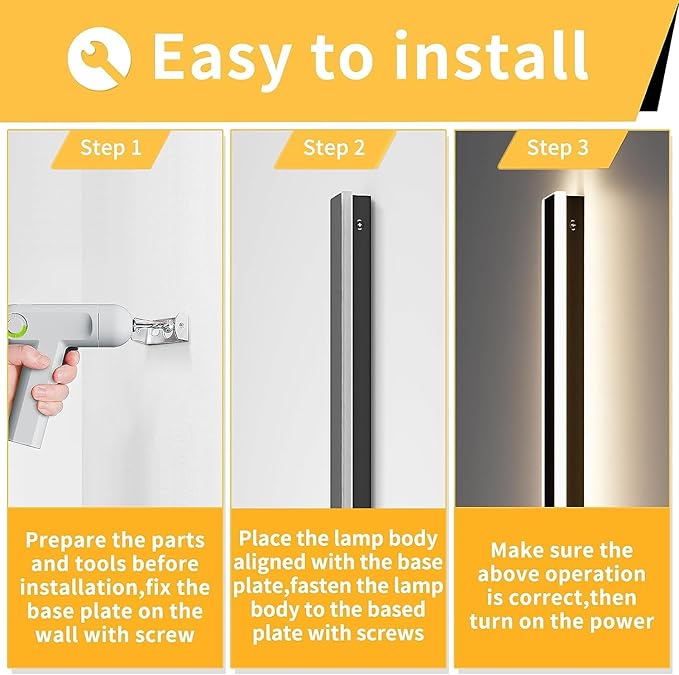 Mikeru Modern Wall Light, Dimmable Outdoor Sconce 31.4in Black Exterior Light with Remote Control IP65 Waterproof Anti-Rust Linear Long Porch Light