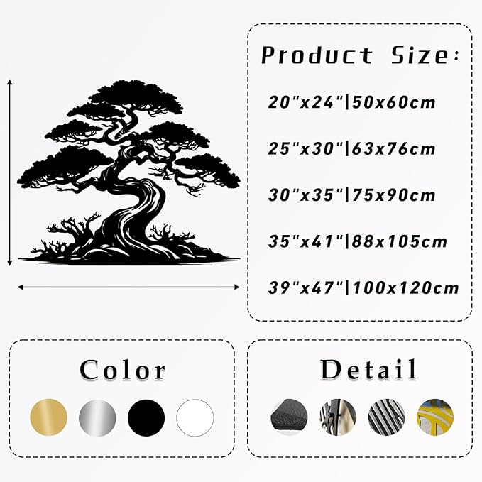 LARNT Tree of Life Metal Wall Art, Tree of Life Decor, Metal Branch Art for Wall, Nature Hanging, Farmhouse Sign, Living Room Wall Decor (Black 2, 35L x 30W)