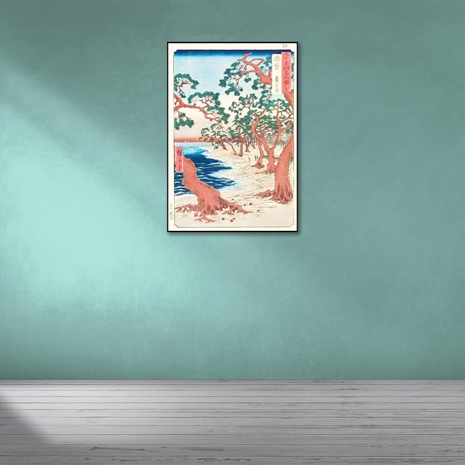 OKRA Utagawa Hiroshige Canvas Wall Art - Maiko Beach Poster - Japanese Wall Art Prints Nature Landscape Art Classic Art Reproductions Modern Home Wall Decor Unframed