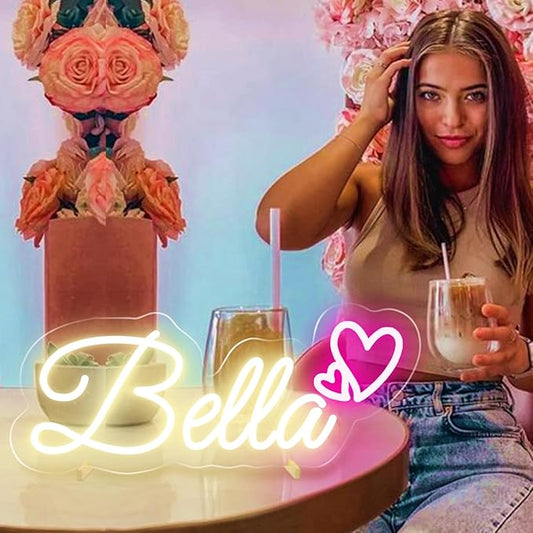 Custom Neon Signs with Base,Personalized Led Lights Sign Bedroom Decor,Neon Sign Customizable for Wall Decor,Valentine's Festival Christmas Kids Gift Customized(with base,chain and screw)