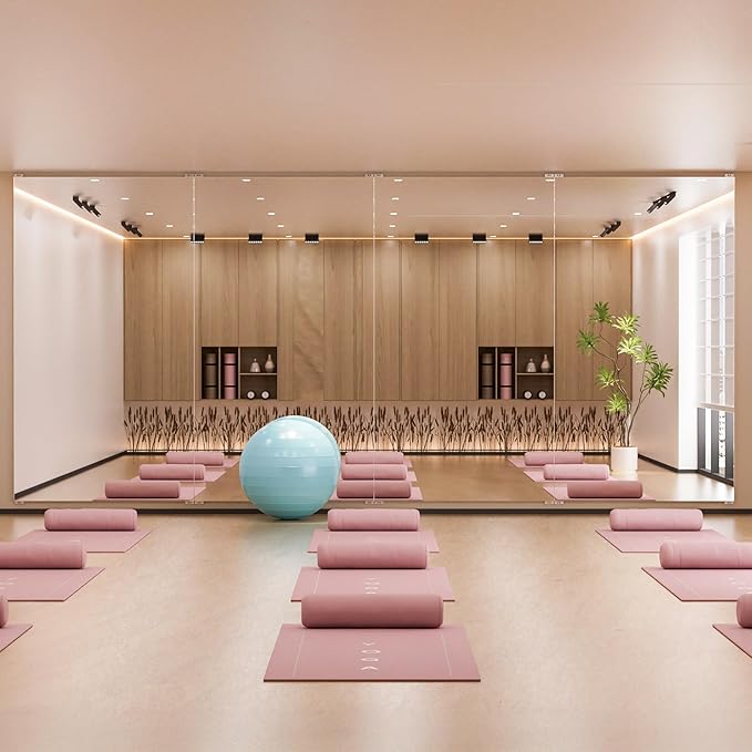 brisafe 2PCS 63" x 20" Gym Mirror - Full Length Wall Mirror for Gyms, Dance Studios, Home and Yoga - Easy Installation, Ultra Light Shatterproof Nano Miorror Reduces 60% Commercial Insurance Costs