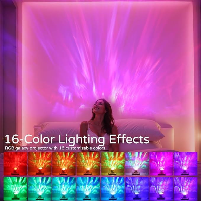 Northern Lights Projector, Aurora Light Projector Luminorthe Cube Lamp Mood Ambient Lighting with 16 Colors and Aurora Drift Effects for Room Decor Teen Girl Gifts Classroom