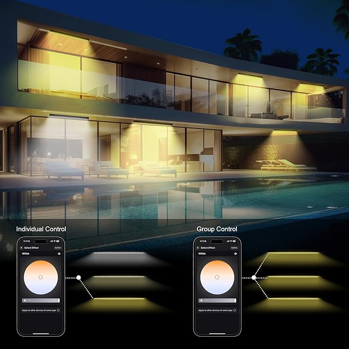 Smart Wall Washer Light 6CCT Adjustable Color Temperature & Dimmable 1%-100%, Super Bright LED Bar Light with Smart APP Control, Waterproof IP65, Timer & Remote for Indoor/Outdoor Decor