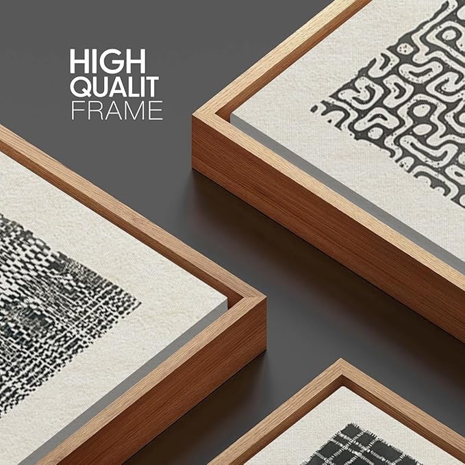 BINCUE Abstract Line Wall Art Set of 3 Modern Neutral Black Wall Decor Geometric Minimalist Artwork for Living Room Bedroom Office Bathroom 24"x36" Gift