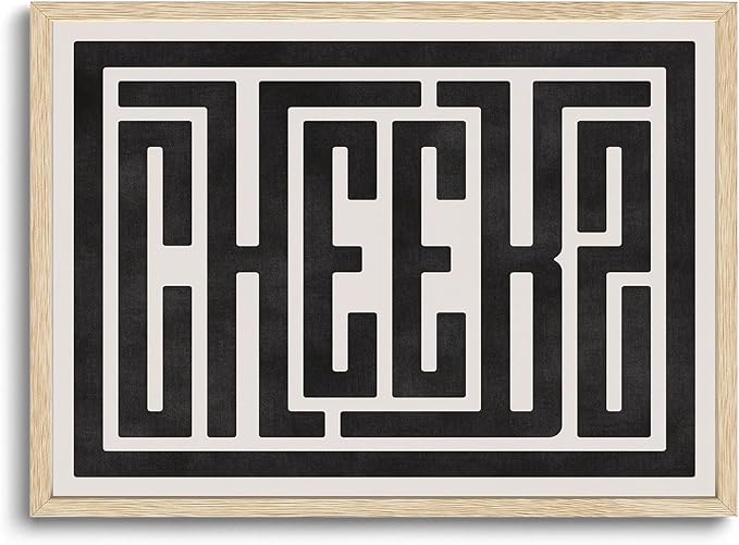 KISSFOX Retro Cheers Typography OAK Wood Framed Wall Art Farmhouse Western Canvas Art Prints Rustic Southwestern Pictures Wall Decor Modern Mid Century Artwork For Gallery Bistro Entryway Living Room